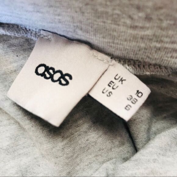 ASOS Light Grey Classic Soft Cotton High-Waisted High-Low Causal Wrap Skirt | 6 - Picture 8 of 8